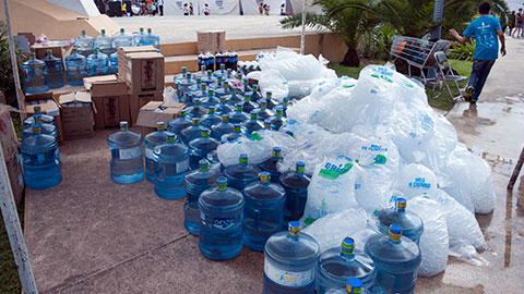 Ironman Cozumel water and ice